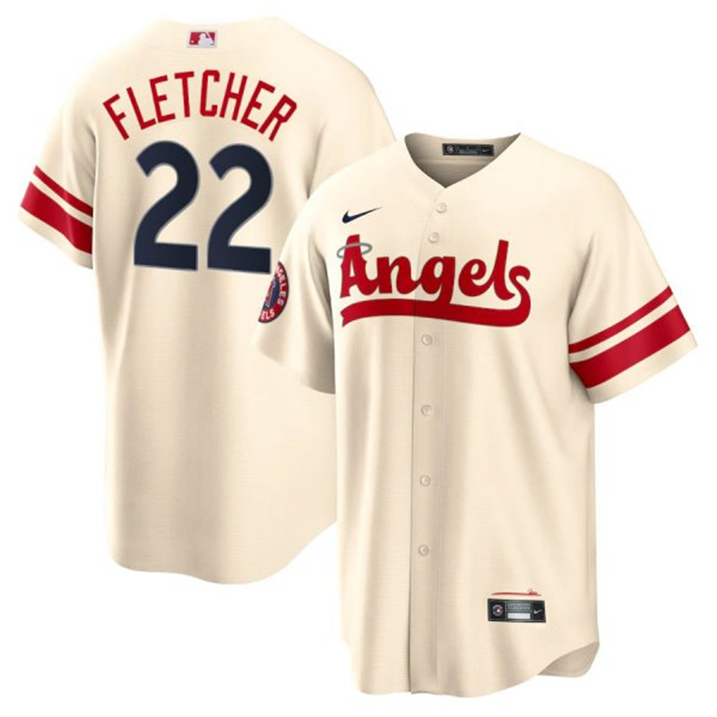 Angels 22 David Fletcher Cream 2022 City Connect Cool Base Jersey