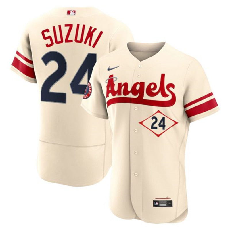Angels 24 Kurt Suzuki Cream 2022 City Connect Flexbase Jersey
