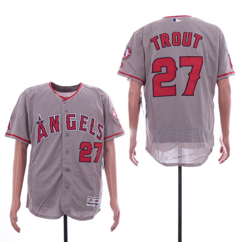Angels 27 Mike Trout Gray Flexbase Jersey