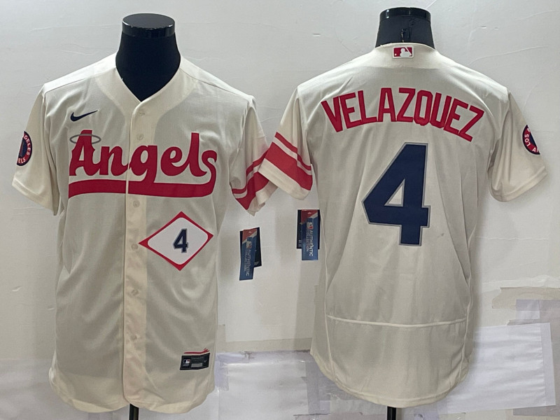 Angels 4 Andrew Velazquez Cream Nike 2022 City Connect Flexbase Jerseys