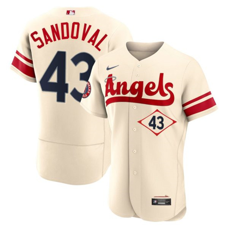 Angels 43 Patrick Sandoval Cream 2022 City Connect Flexbase Jersey