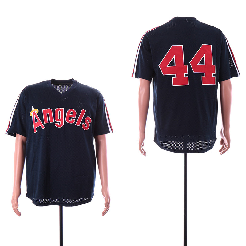 Angels 44 Reggie Jackson Navy BP Mesh Jersey