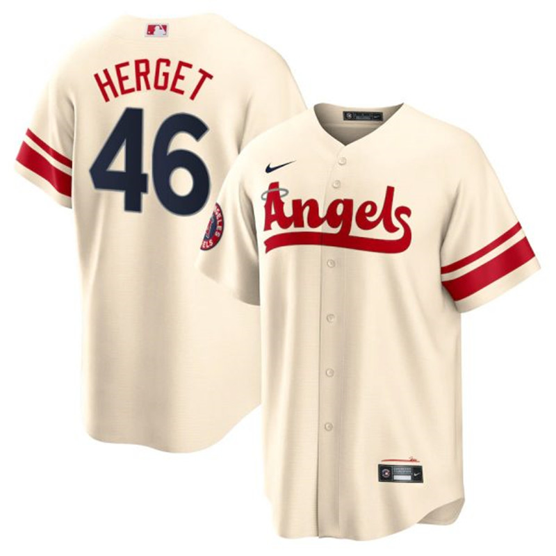 Angels 46 Jimmy Herget Cream 2022 City Connect Cool Base Jersey