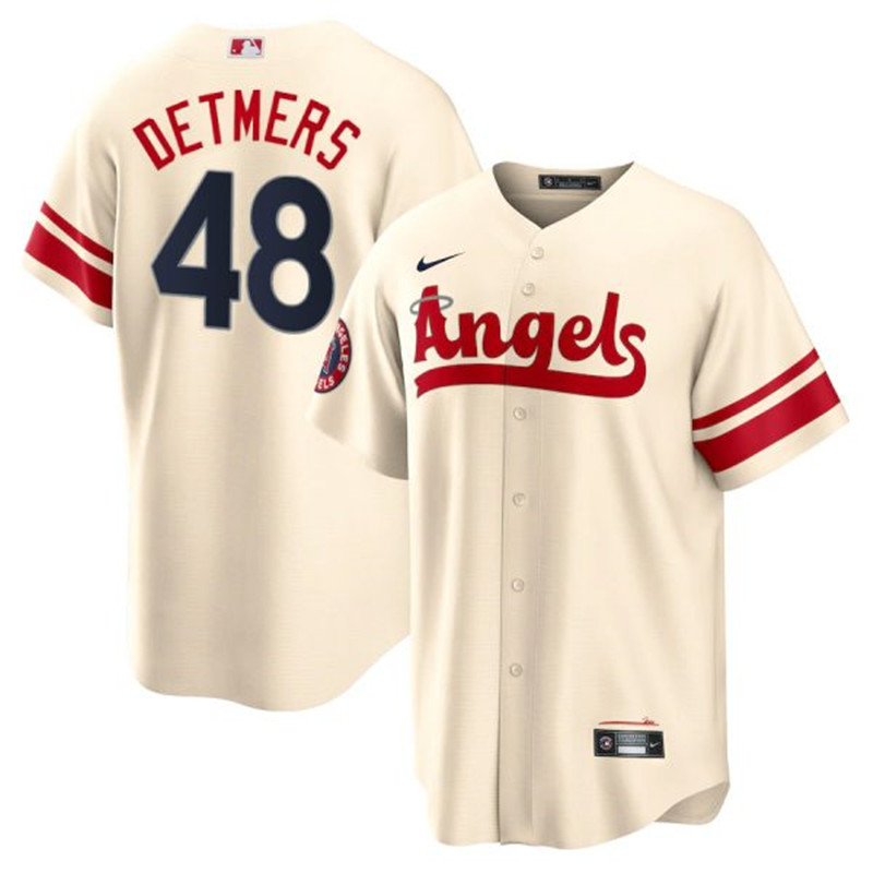 Angels 48 Reid Detmers Cream 2022 City Connect Cool Base Jersey
