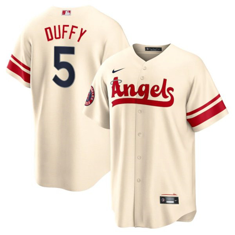 Angels 5 Matt Duffy Cream 2022 City Connect Cool Base Jersey