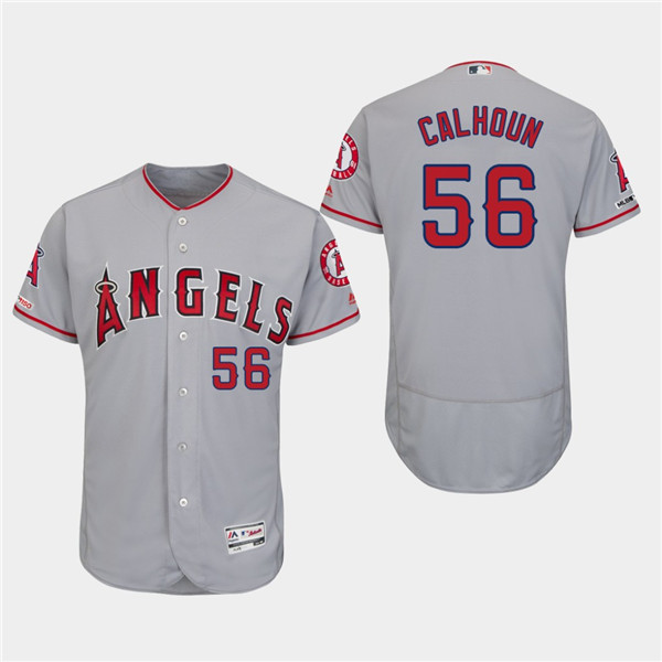 Angels 56 Kole Calhoun Gray 150th Patch Flexbase Jersey