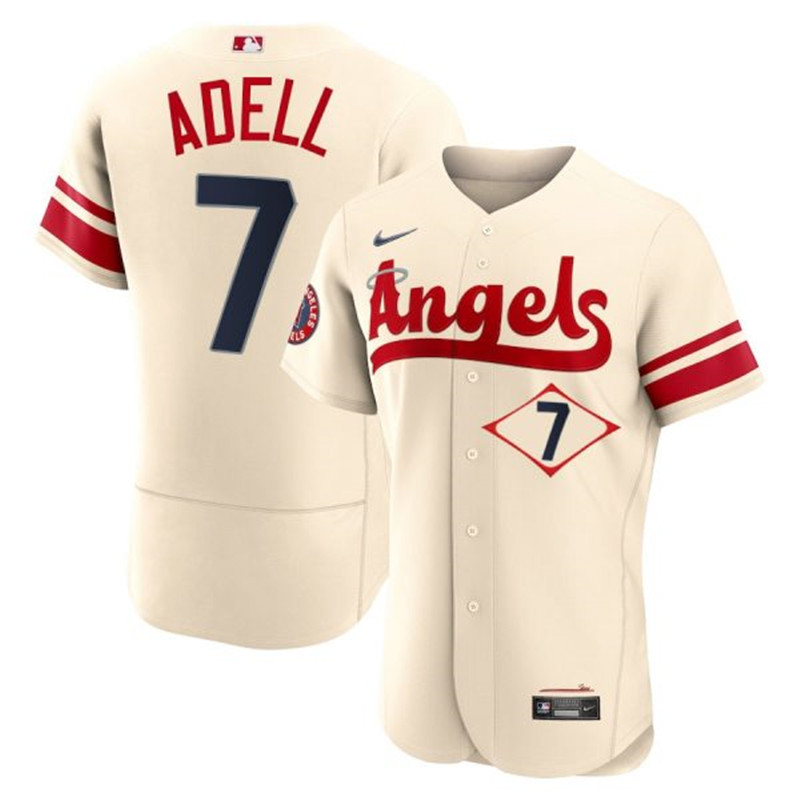 Angels 7 Jo Adell Cream 2022 City Connect Flexbase Jersey
