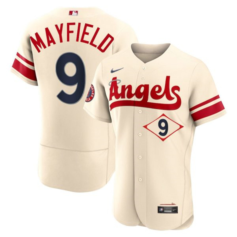 Angels 9 Jack Mayfield Cream 2022 City Connect Flexbase Jersey