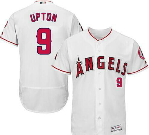Angels 9 Justin Upton White Flexbase Jersey