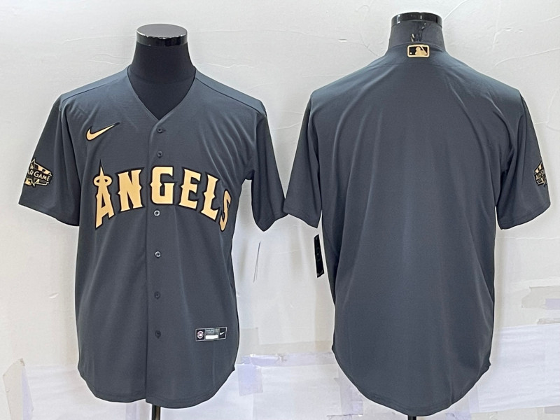 Angels Blank Charcoal Nike 2022 MLB All Star Cool Base Jersey