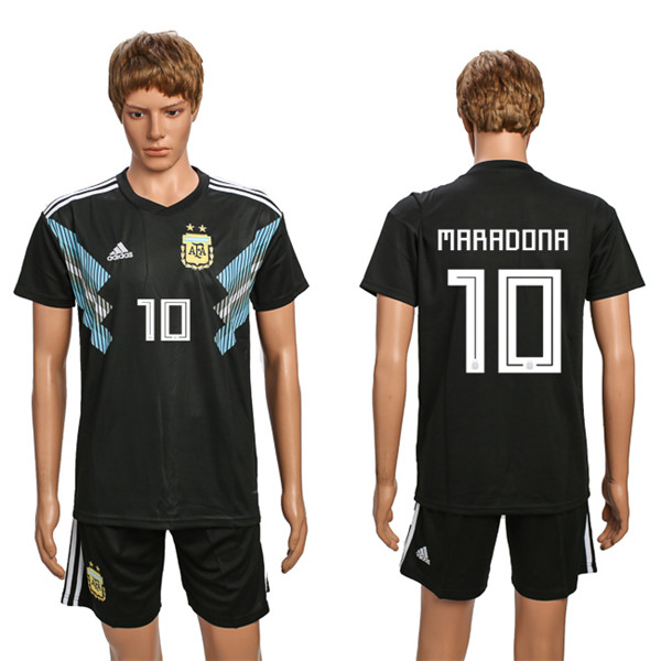 Argentina 10 MARADONA Away 2018 FIFA World Cup Soccer Jersey