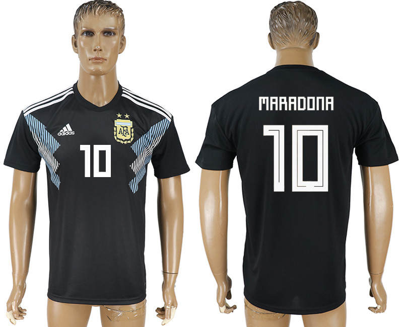 Argentina 10 MARADONA Away 2018 FIFA World Cup Thailand Soccer Jersey