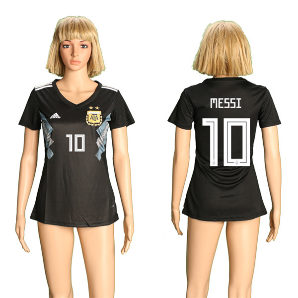 Argentina 10 MESSI Away Women 2018 FIFA World Cup Soccer Jersey