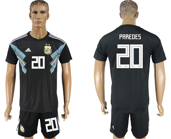 Argentina 20 PAREDES Away 2018 FIFA World Cup Soccer Jersey