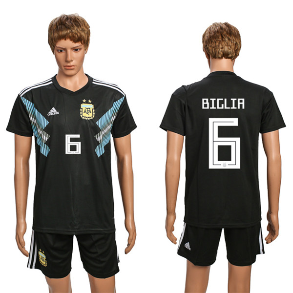 Argentina 6 BIGLIA Away 2018 FIFA World Cup Soccer Jersey