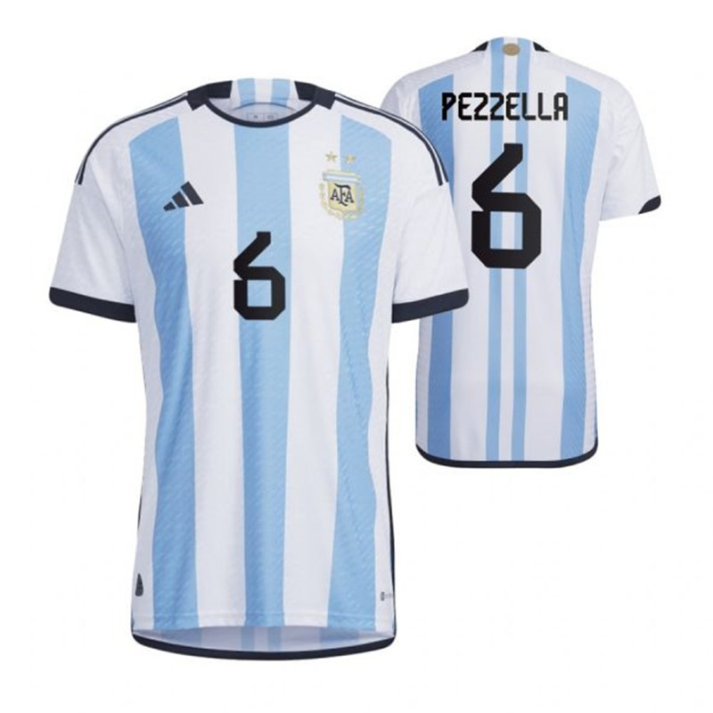 Argentina 6 PEZZELLA Home 2022 FIFA World Cup Thailand Soccer Jersey
