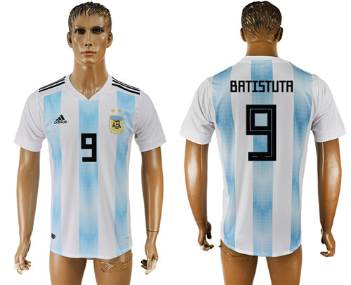 Argentina 9 BATISTUTA Home 2018 FIFA World Cup Thailand Soccer Jersey