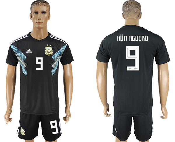 Argentina 9 KUN AGUERD Away 2018 FIFA World Cup Soccer Jersey