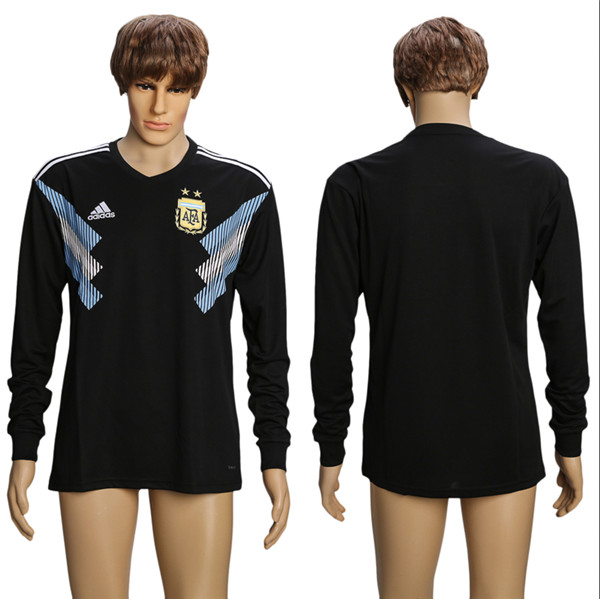 Argentina Away 2018 FIFA World Cup Long Sleeve Thailand Soccer Jersey