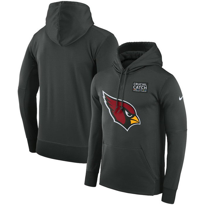 Arizona Cardinals Anthracite  Crucial Catch Performance Hoodie