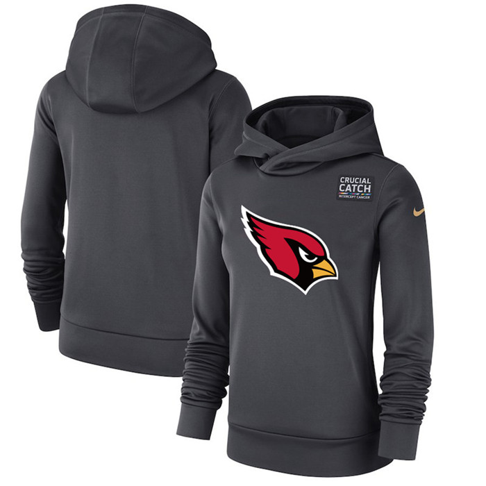 Arizona Cardinals Anthracite Women's  Crucial Catch Performance Hoodie