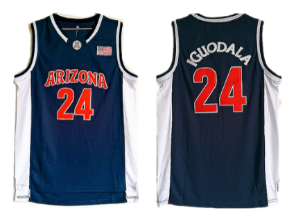 Arizona Wildcats 24 Andre Iguodala Navy College Basketball Jersey