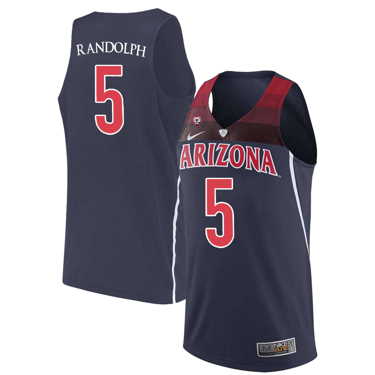 Arizona Wildcats 5 Brandon Randolph Navy College Basketball Jersey