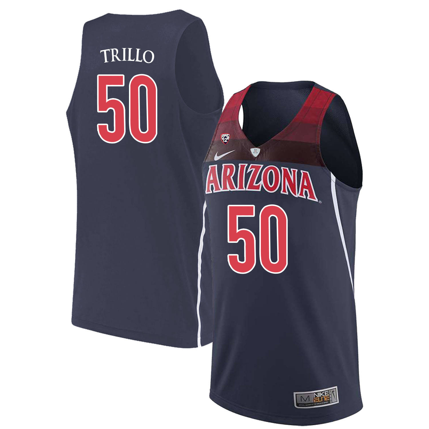 Arizona Wildcats 50 Tyler Trillo Navy College Basketball Jersey