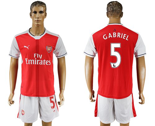 Arsenal 5 Gabriel Home Soccer Club Jersey
