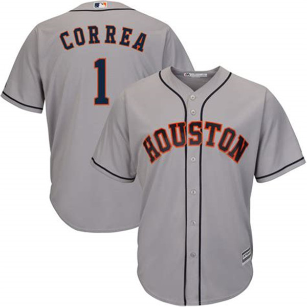 Astros 1 Carlos Correa Gray Cool Base Jersey