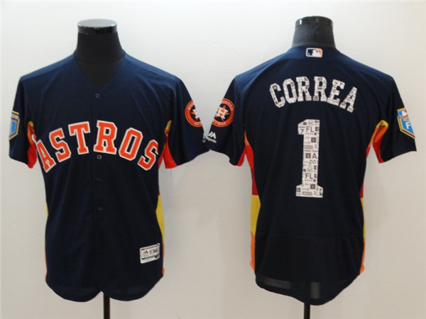 Astros 1 Carlos Correa Navy 2018 Spring Training Flexbase Jersey