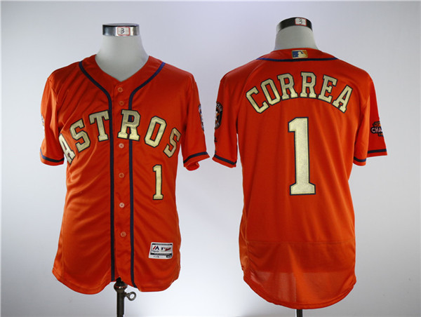 Astros 1 Carlos Correa Orange 2018 Gold Program Flexbase Jersey