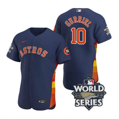 Astros 10 Yuli Gurriel Navy Nike 2022 World Series Flexbase Jersey