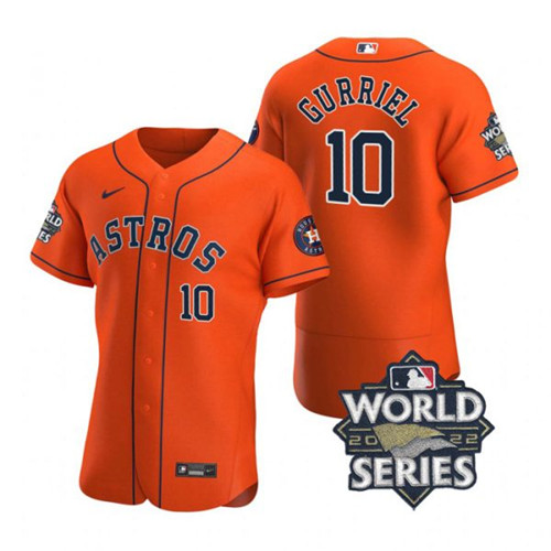 Astros 10 Yuli Gurriel Orange Nike 2022 World Series Flexbase Jersey