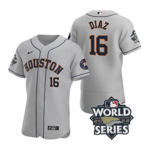 Astros 16 Aledmys Diaz Gray Nike 2022 World Series Flexbase Jersey