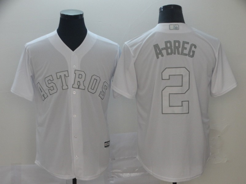 Astros 2 Alex Bregman A Breg White 2019 Players' Weekend Player Jersey