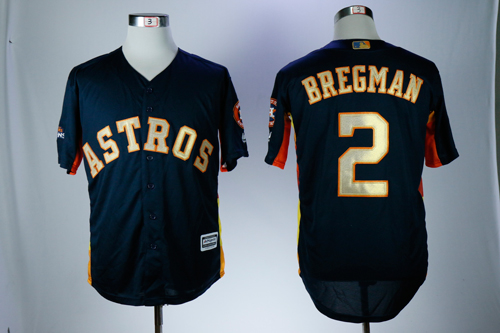 Astros 2 Alex Bregman Navy 2017 World Series Champions Flexbase Player Jersey