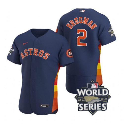 Astros 2 Alex Bregman Navy Nike 2022 World Series Flexbase Jersey