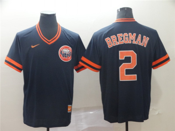 Astros 2 Alex Bregman Navy Throwback Jersey