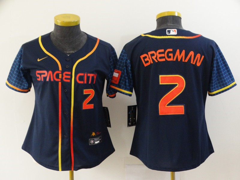 Astros 2 Alex Bregman Navy Women Nike 2022 City Connect Cool Base Jersey