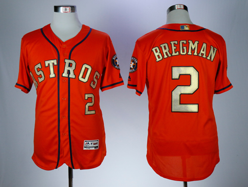 Astros 2 Alex Bregman Orange 2017 World Series Champions Flexbase Player Jersey