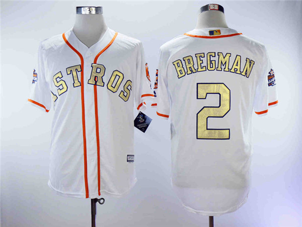 Astros 2 Alex Bregman White 2018 Gold Program Cool Base Jersey