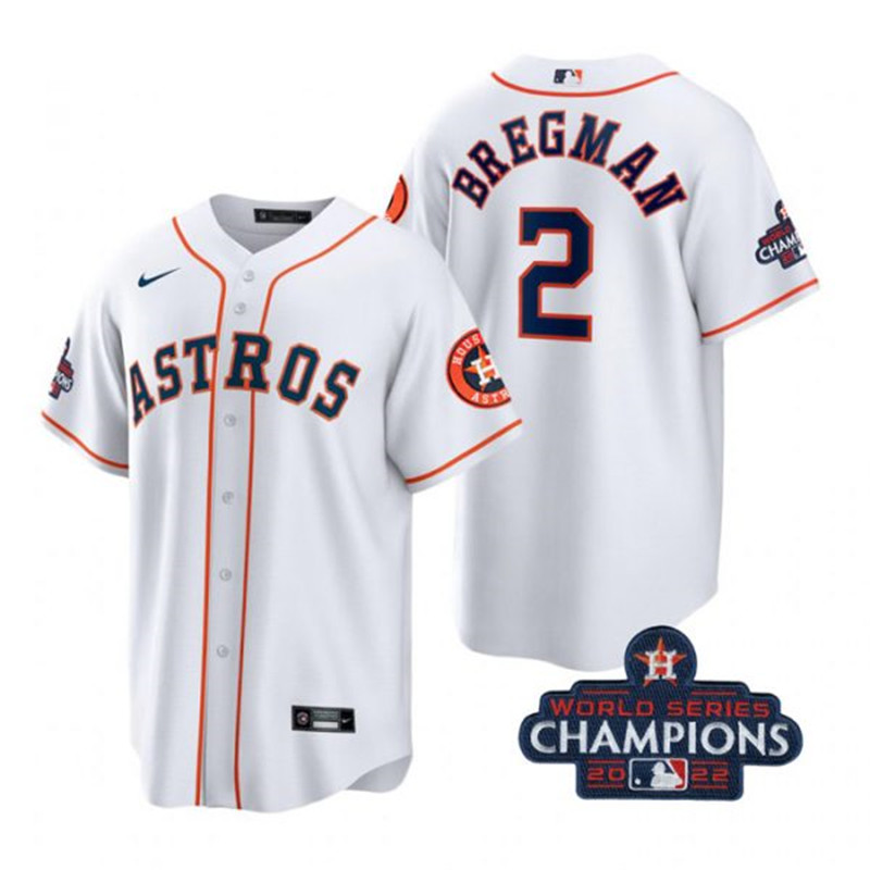 Astros 2 Alex Bregman White 2022 World Series Champions Cool Base Jersey