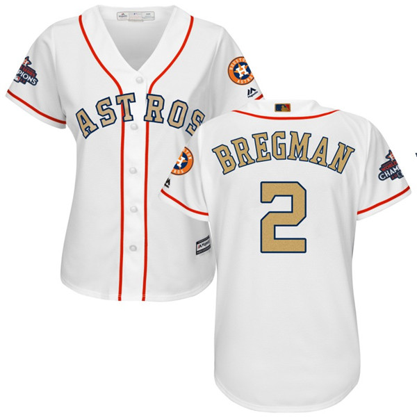 Astros 2 Alex Bregman White Women 2017 World Series Champions Cool Base Jersey