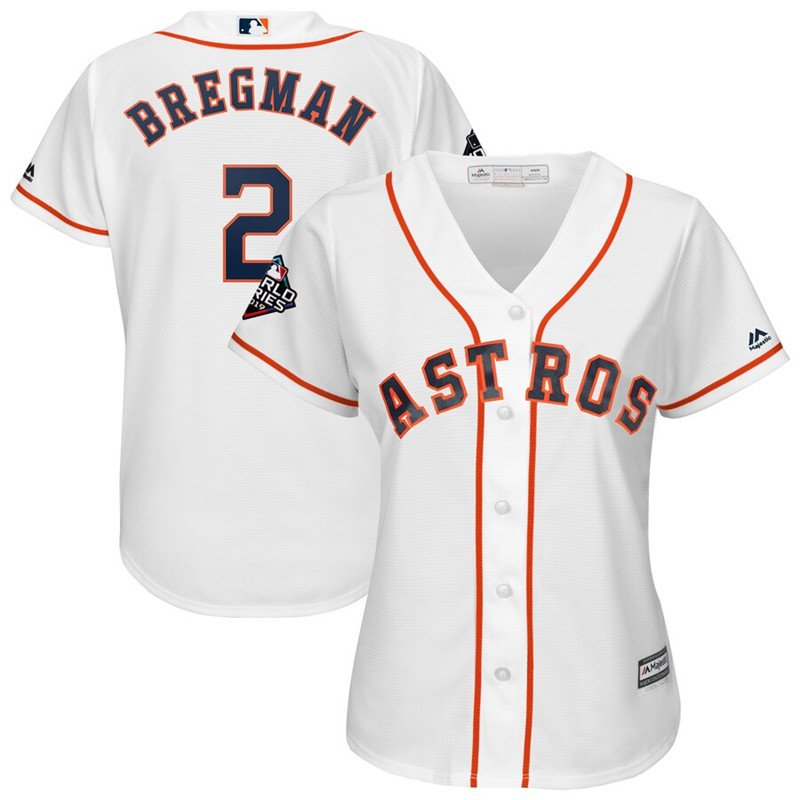 Astros 2 Alex Bregman White Women 2019 World Series Bound Cool Base Jersey