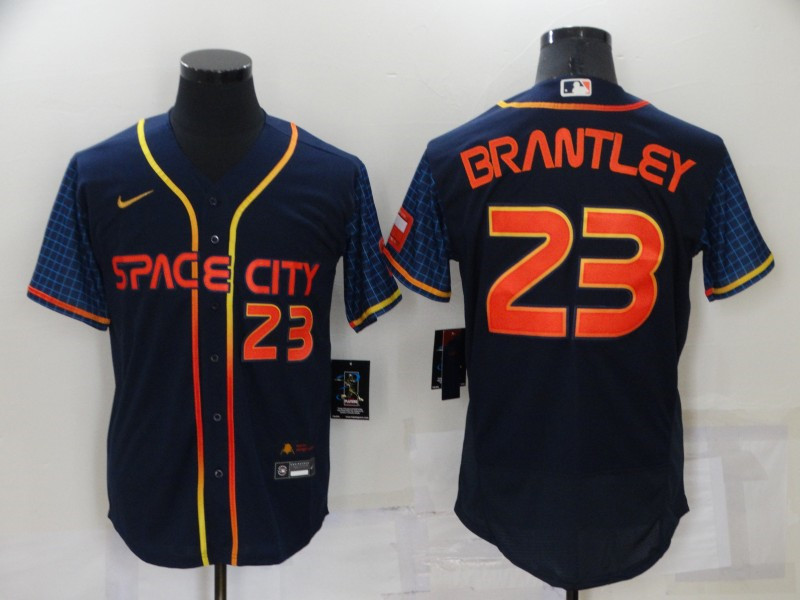 Astros 23 Michael Brantley Navy Nike 2022 City Connect Flexbase Jersey