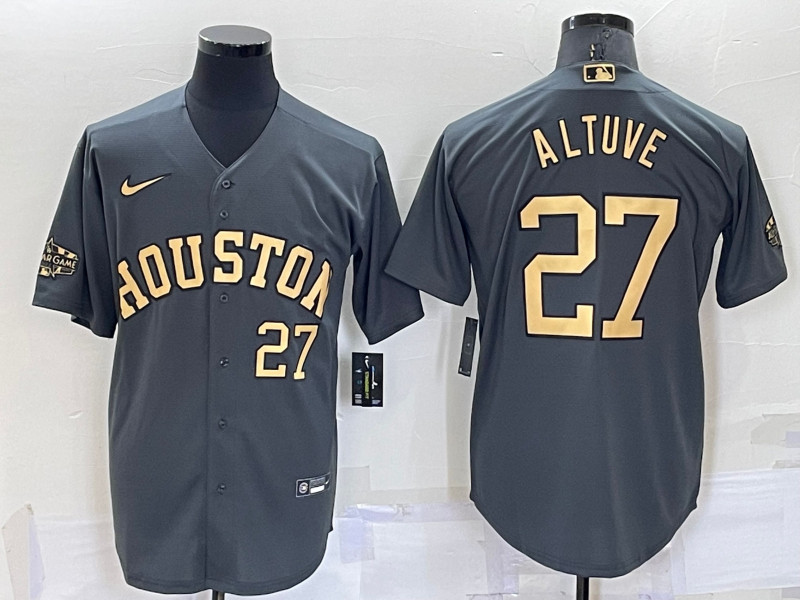 Astros 27 Jose Altuve Charcoal Nike 2022 MLB All Star Cool Base Jersey