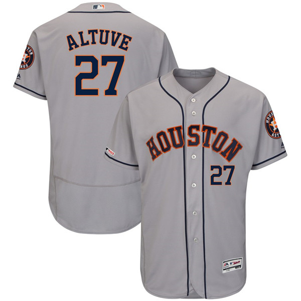 Astros 27 Jose Altuve Gray 150th Patch Flexbase Jersey