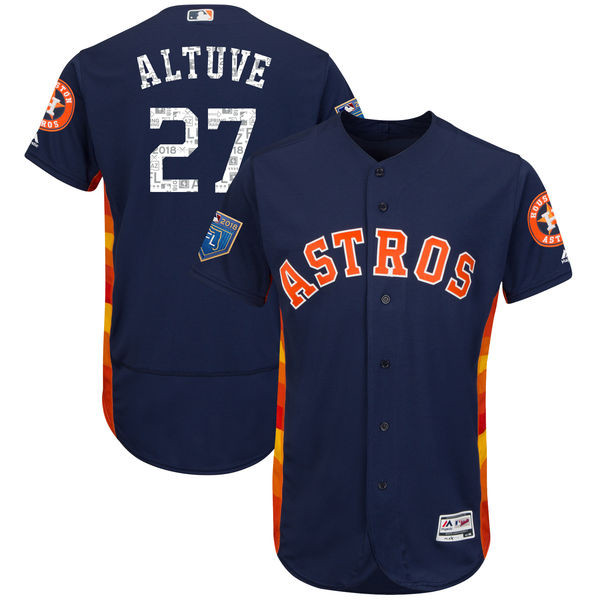 Astros 27 Jose Altuve Navy 2018 Spring Training Flexbase Jersey