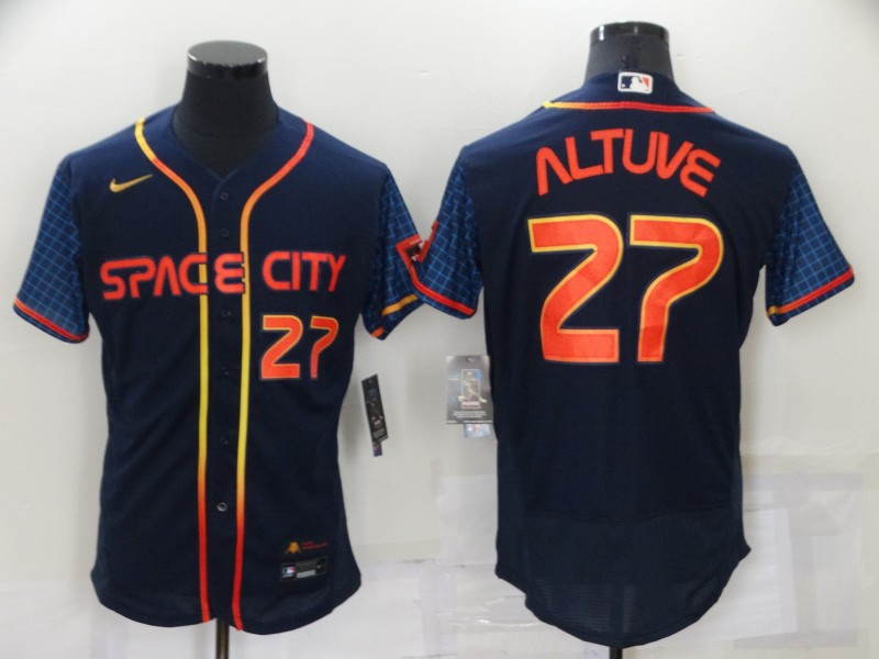 Astros 27 Jose Altuve Navy Nike 2022 City Connect Flexbase Jersey